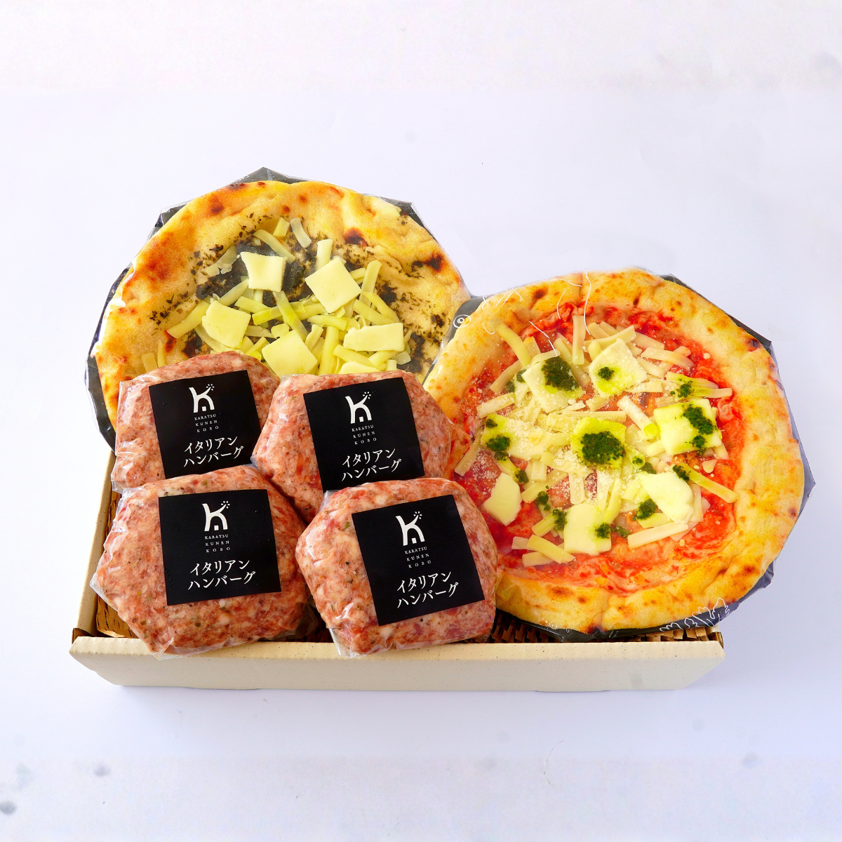 ナポリ風石窯ピザとハンバーグセット（MC-02)｜唐津くん煙工房