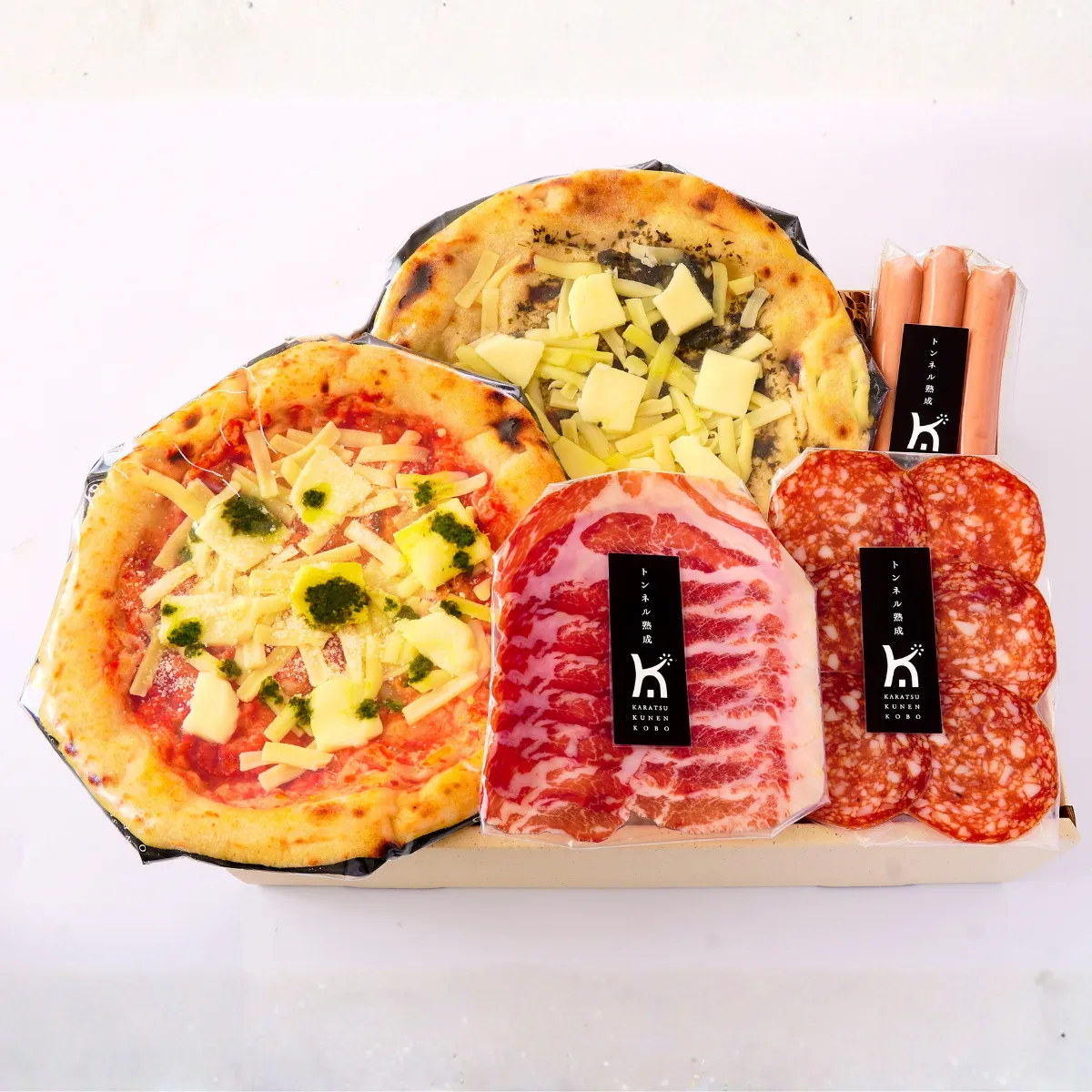 ナポリ風石窯ピザと熟成ハムセット