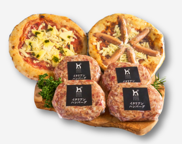 ナポリ風石窯ピザとイタリアンハンバーグセット(GPI-C)